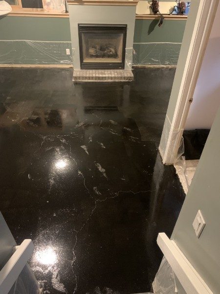 Black marble metallic epoxy floor
